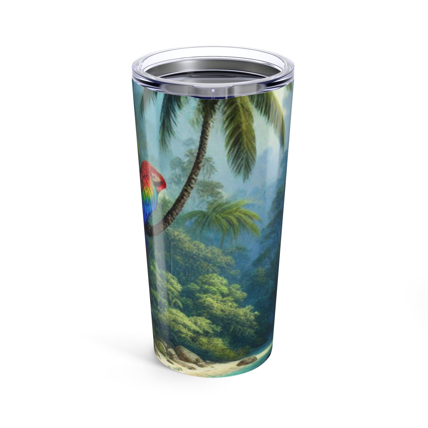 20oz Tropical Glossy Tumbler - Sleeping Parrot Beauty