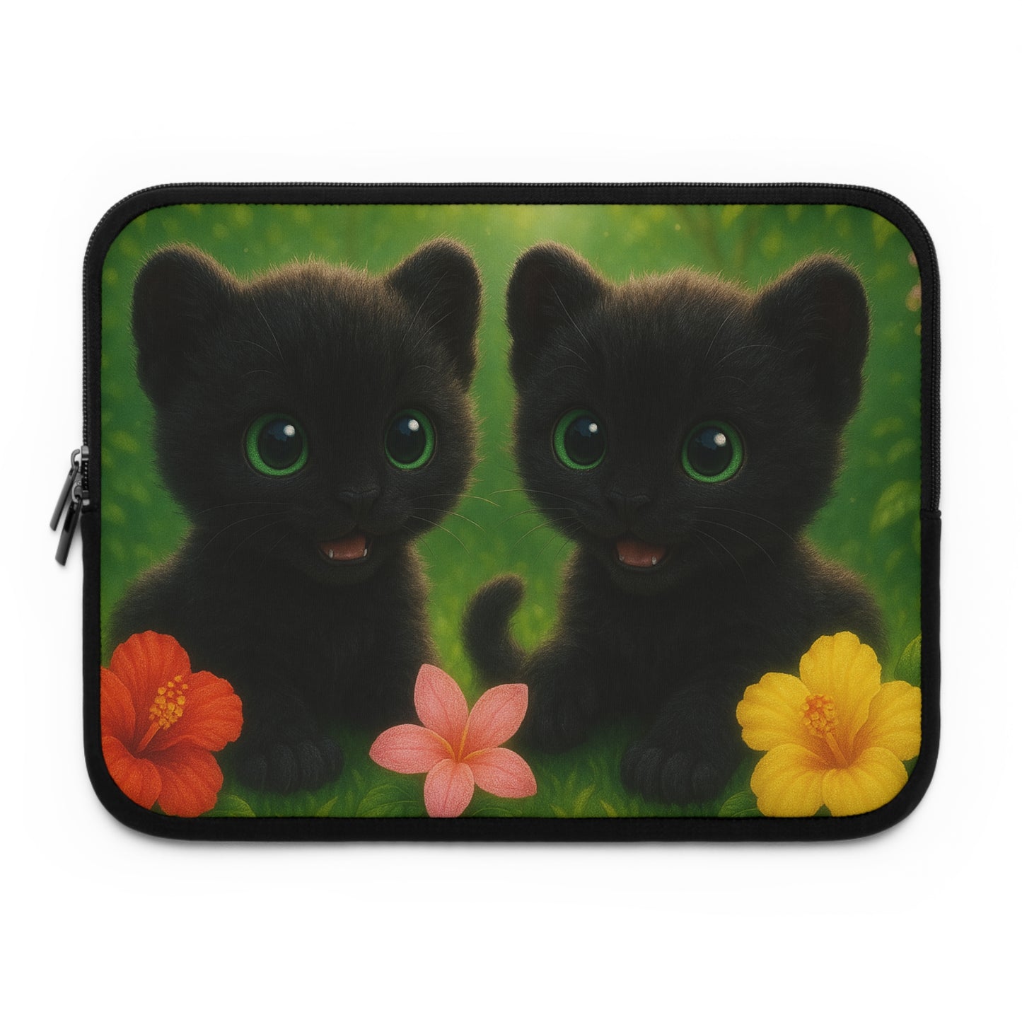 Tropical Laptop Sleeve, 5 Sizes - Perfect for Animal Lovers & Students / Baby Black Panthers