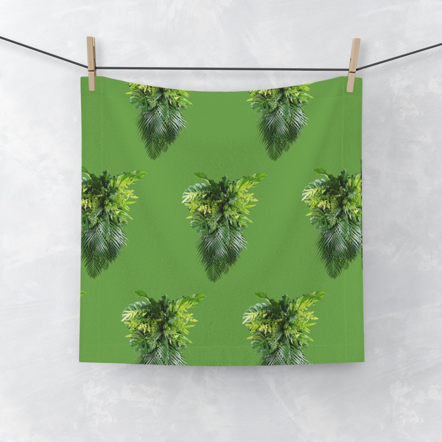 Face Towel - Palm Frond Cascade, Green