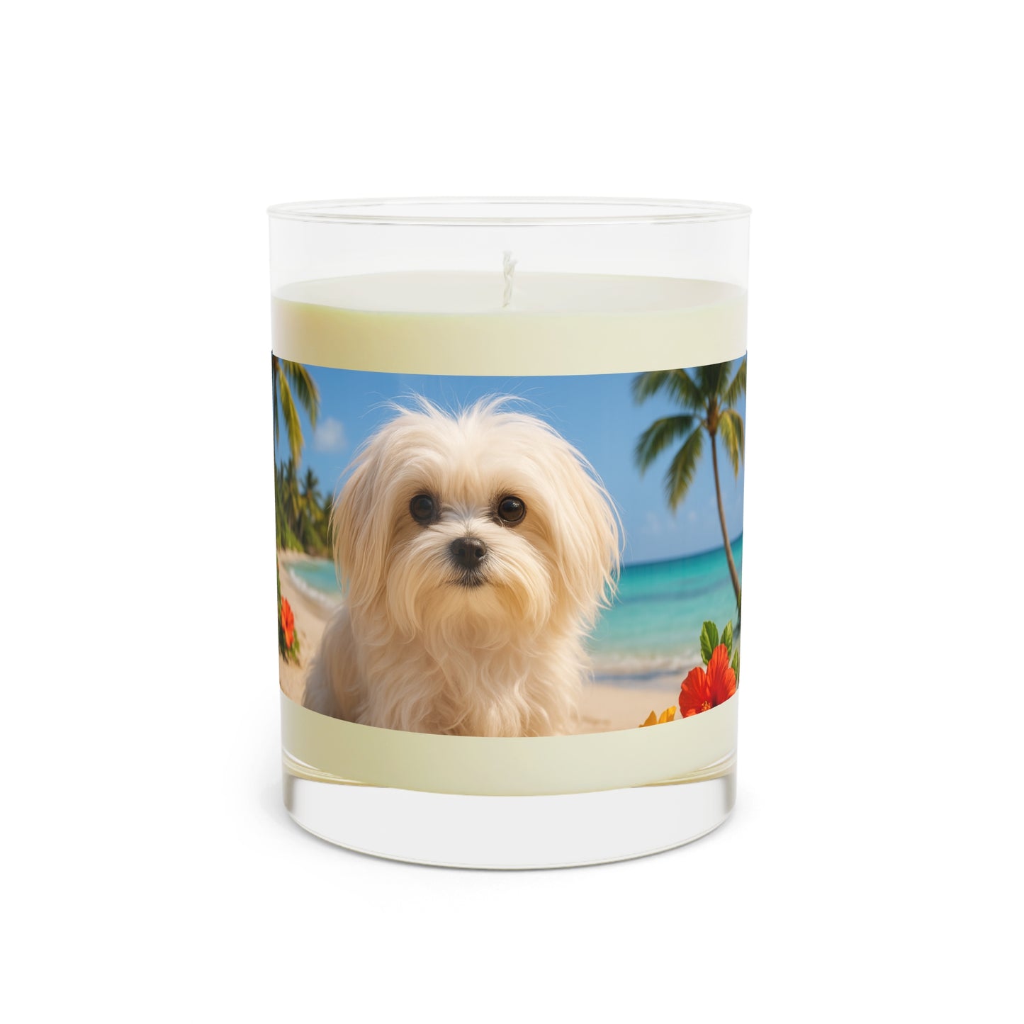 Puppy Ariel Scented Candle - 11oz Full Glass, Tropical Decor