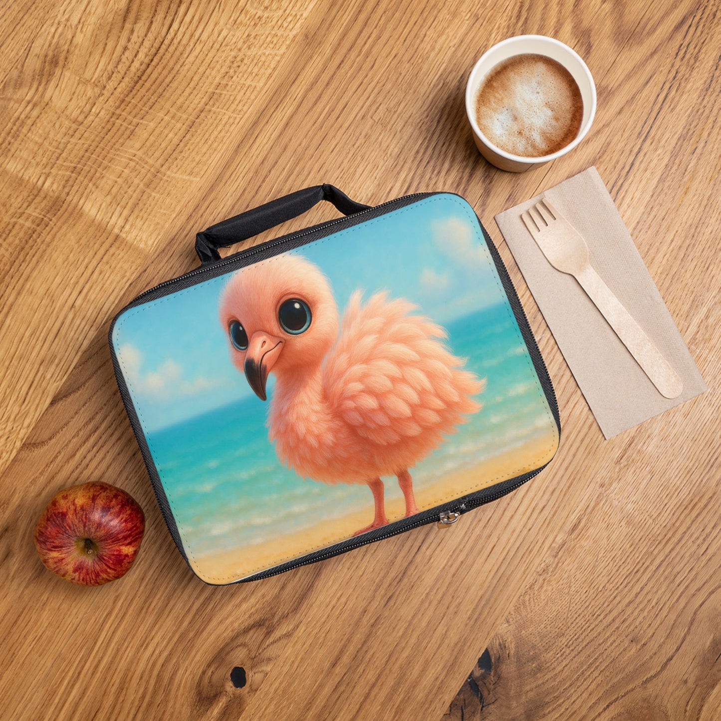 Baby Flamingo Lunch Bag - Eco-Friendly Insulated Tote, Adult and Child Lunchbox / Perfect for Picnics, Beach Outings