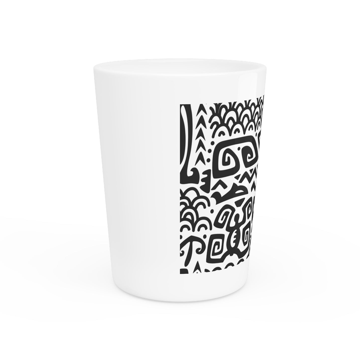 Ceramic Shot Glass - Tiki Aztec Black