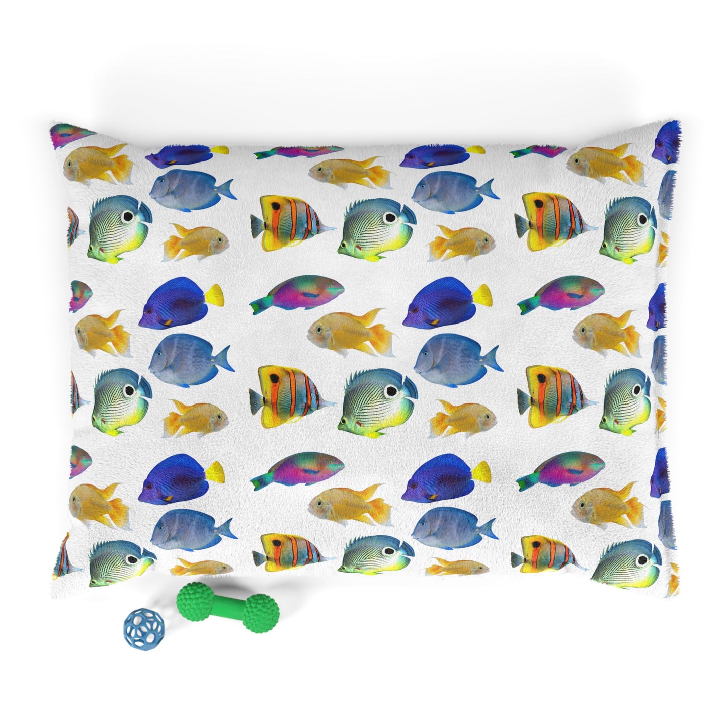 Pet Bed - Cozy and Fun Dog or Cat Bed for Beach Lovers / School of Fish