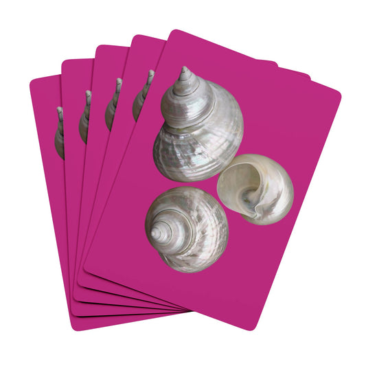 Poker-Sized Playing Cards - White Nautilus Trio, pink