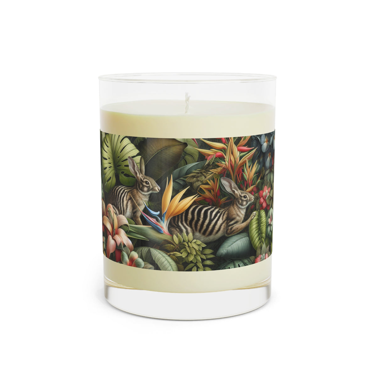 Rainforest Rabbit Outing Scented Candle - 11oz Full Glass, Tropical Decor