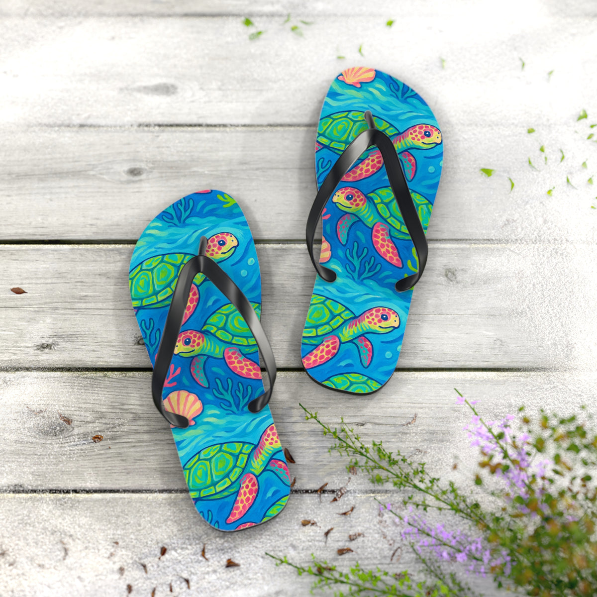 Flip Flops - Turtles and Corals