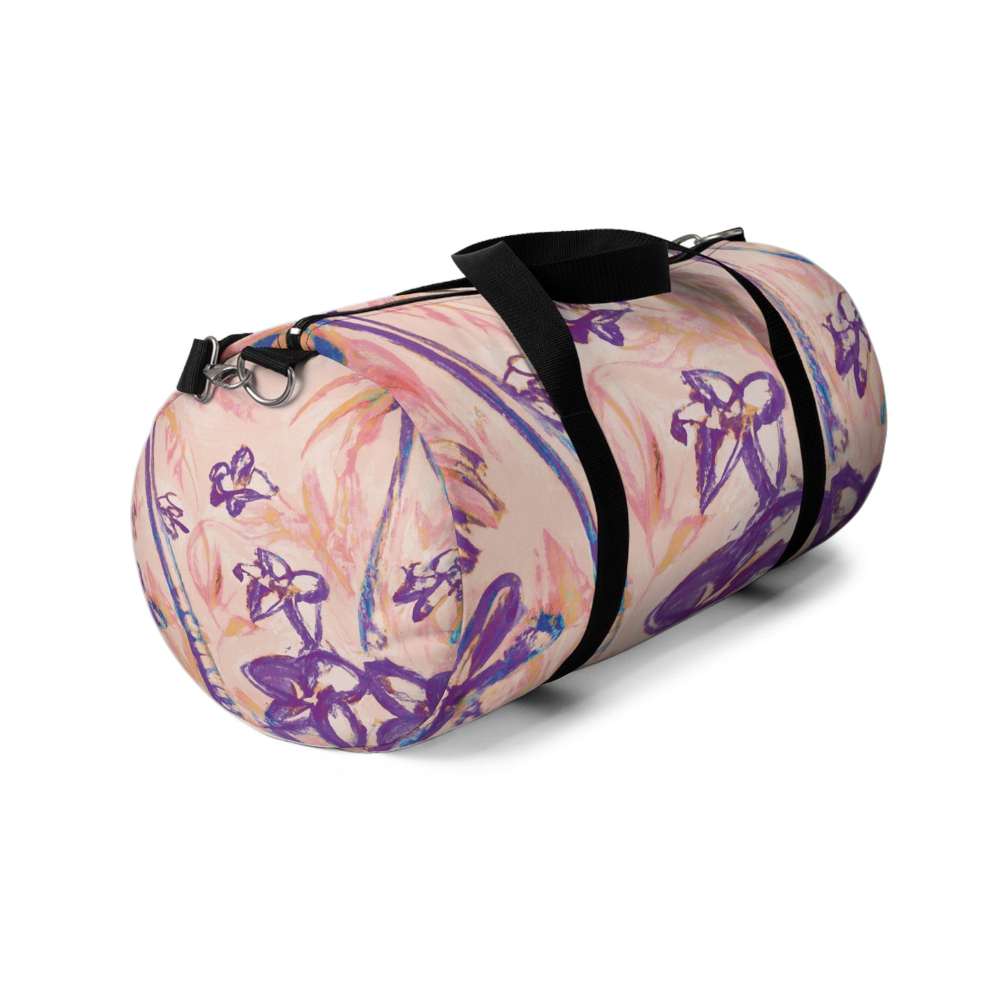Tropical Rainforest Duffel Bag - Perfect for Travel and Gym / Tropical Doodles, Peach
