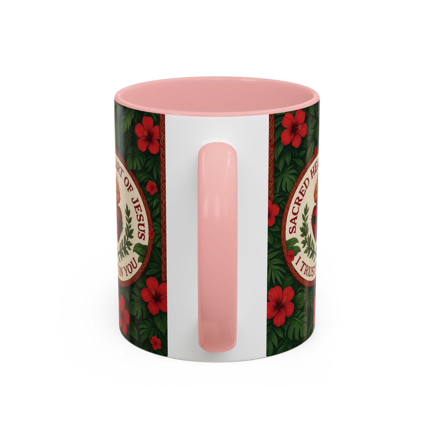 Religious Accent Color Coffee Mug (11, 15oz) / Sacred Heart of Jesus Prayer, Various Colors