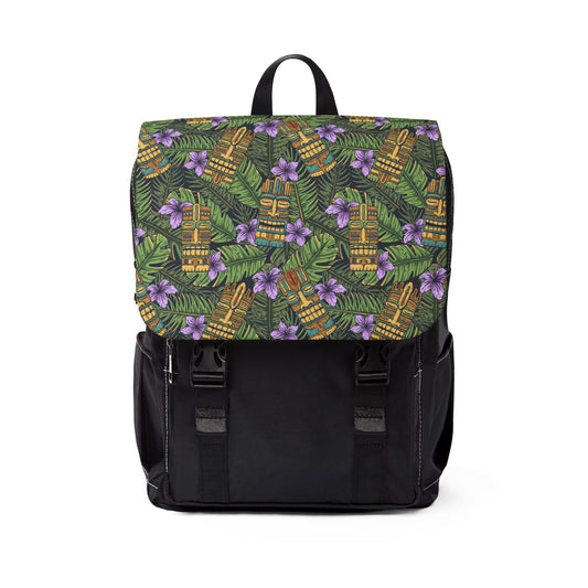 Tropical Floral Casual Backpack - Perfect for Everyday Adventures / Tiki Purple Greenery