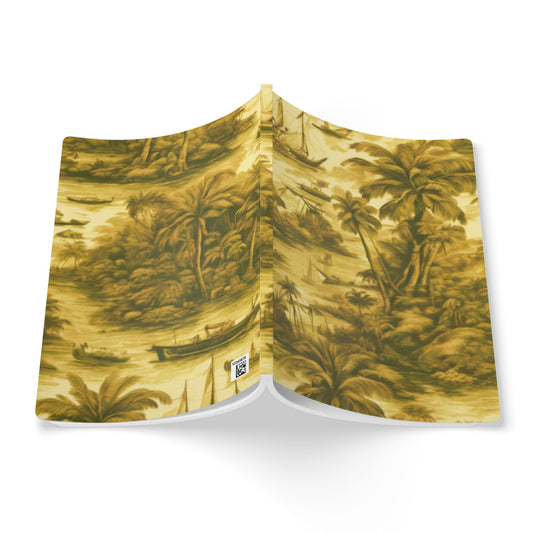 Softcover Journal - Tropical Toile #1, Macro gold