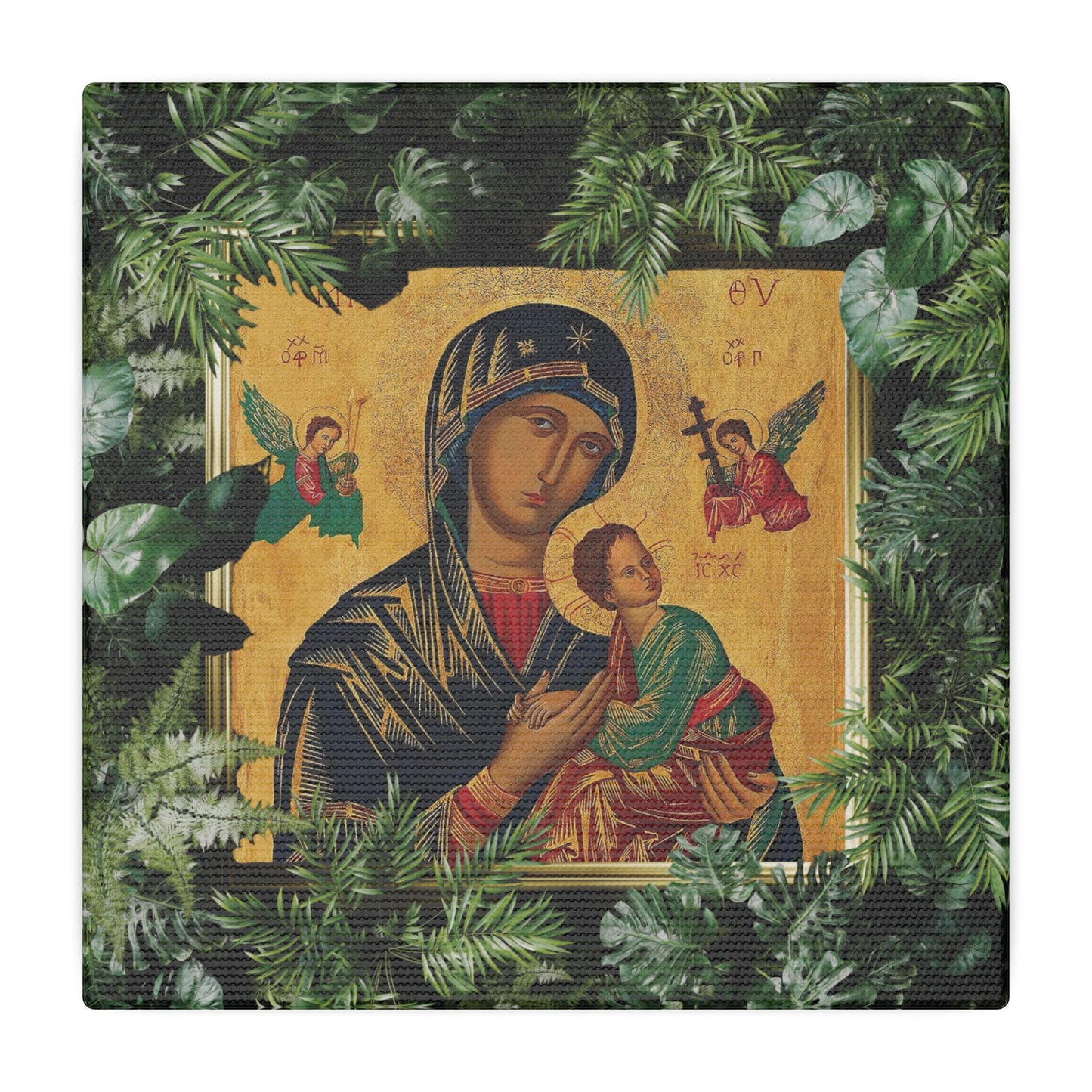 "Tropical Our Lady of Perpetual Help" Canvas Artwork - Stretched Canvas Print / Virgin Mary