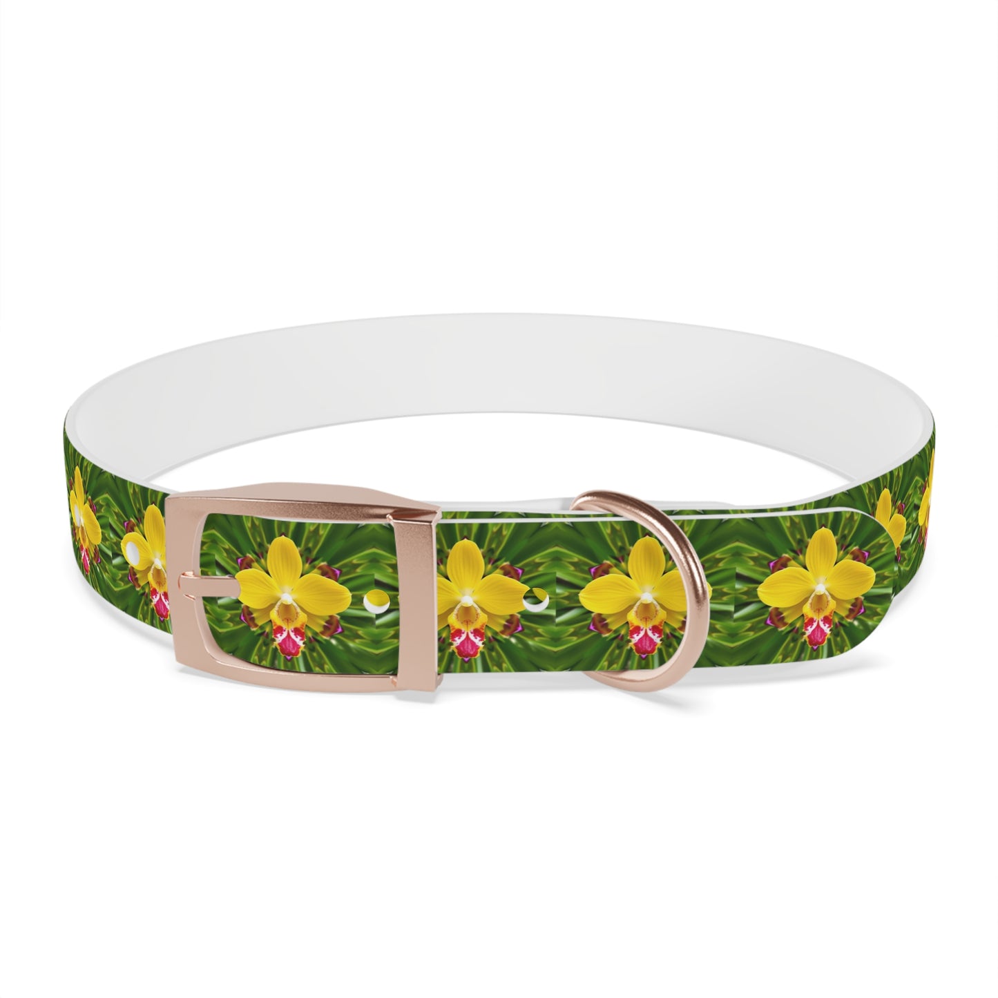 Dog Collar - Yellow Orchid Kaleidoscope