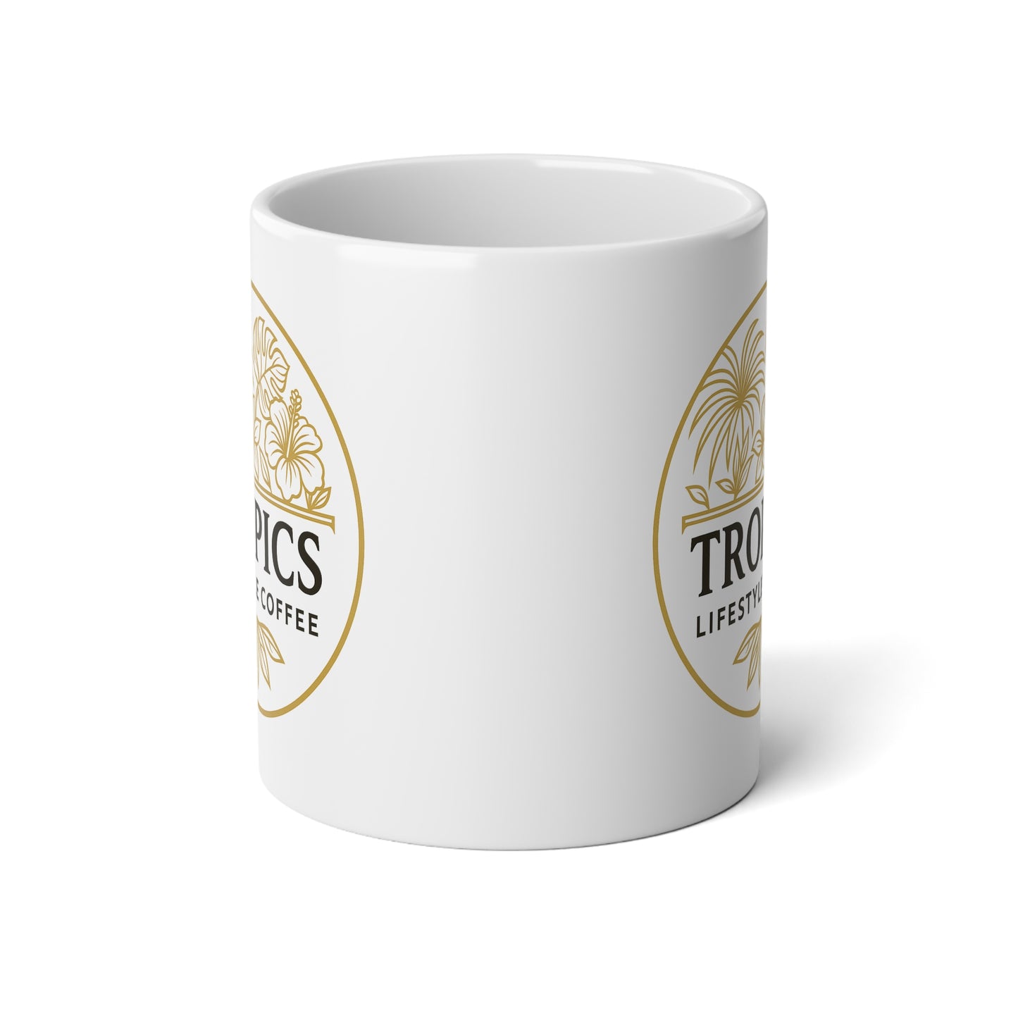 Jumbo Mug, 20oz, Gold TLCoffee Logo | Tropical Coffee Cup