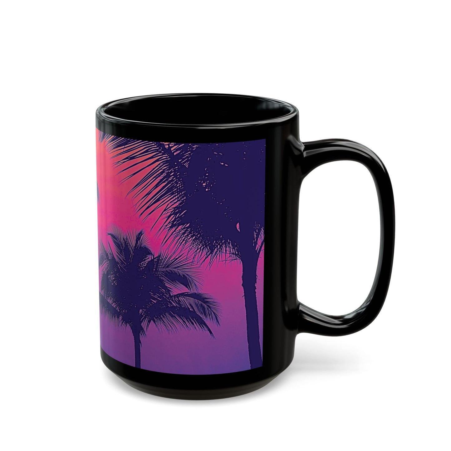 Black Coffee Mug - Palm Glow, Heatwave