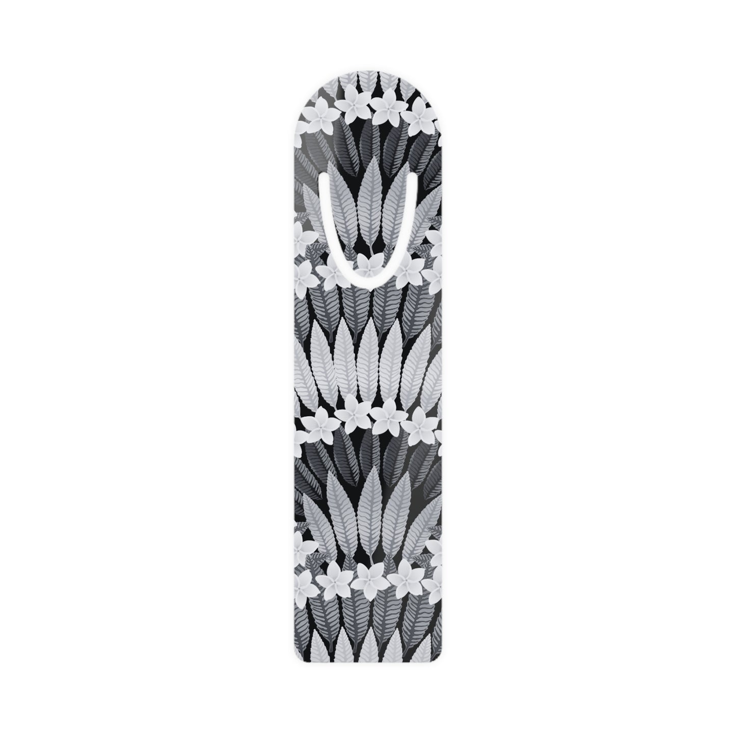 Bookmark - Aluminum, Plumeria and Palms, Black