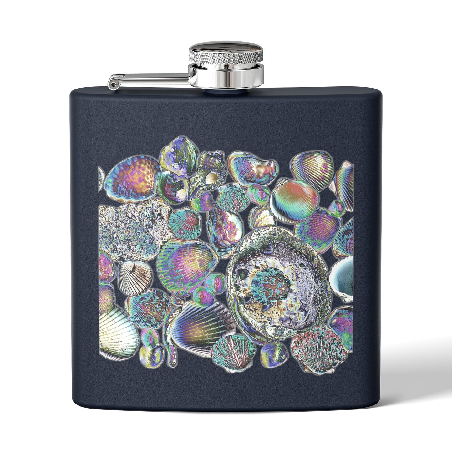 Tropical Stainless Steel 6 oz. Flask, Many Colors  – Heatwave Seashell Collection