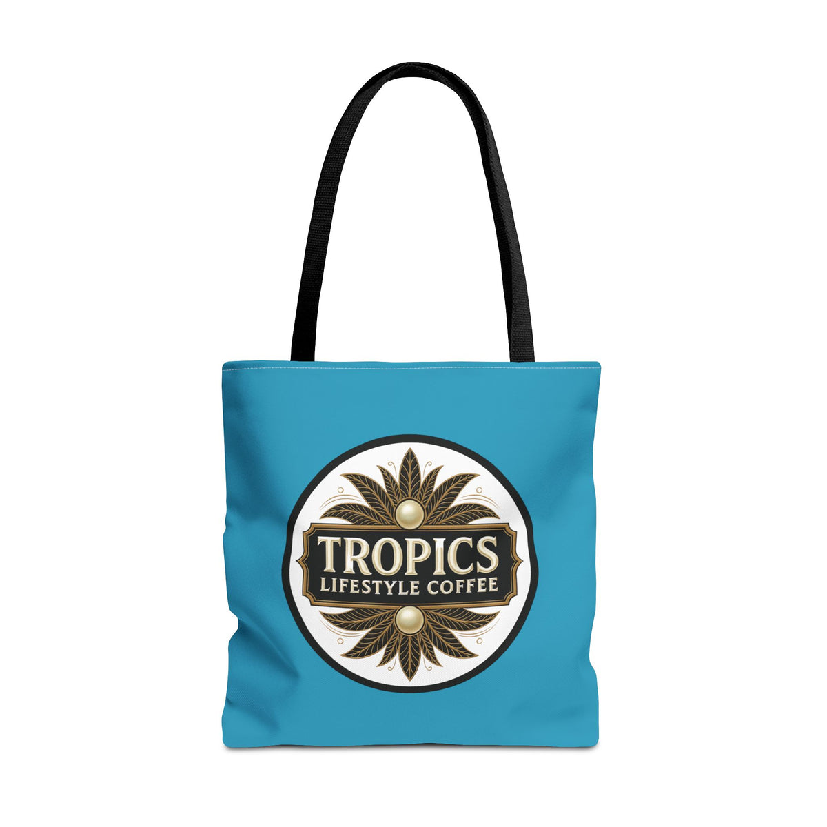 Tropics Lifestyle Coffee Tote Bag - 3 Sizes / Turquoise