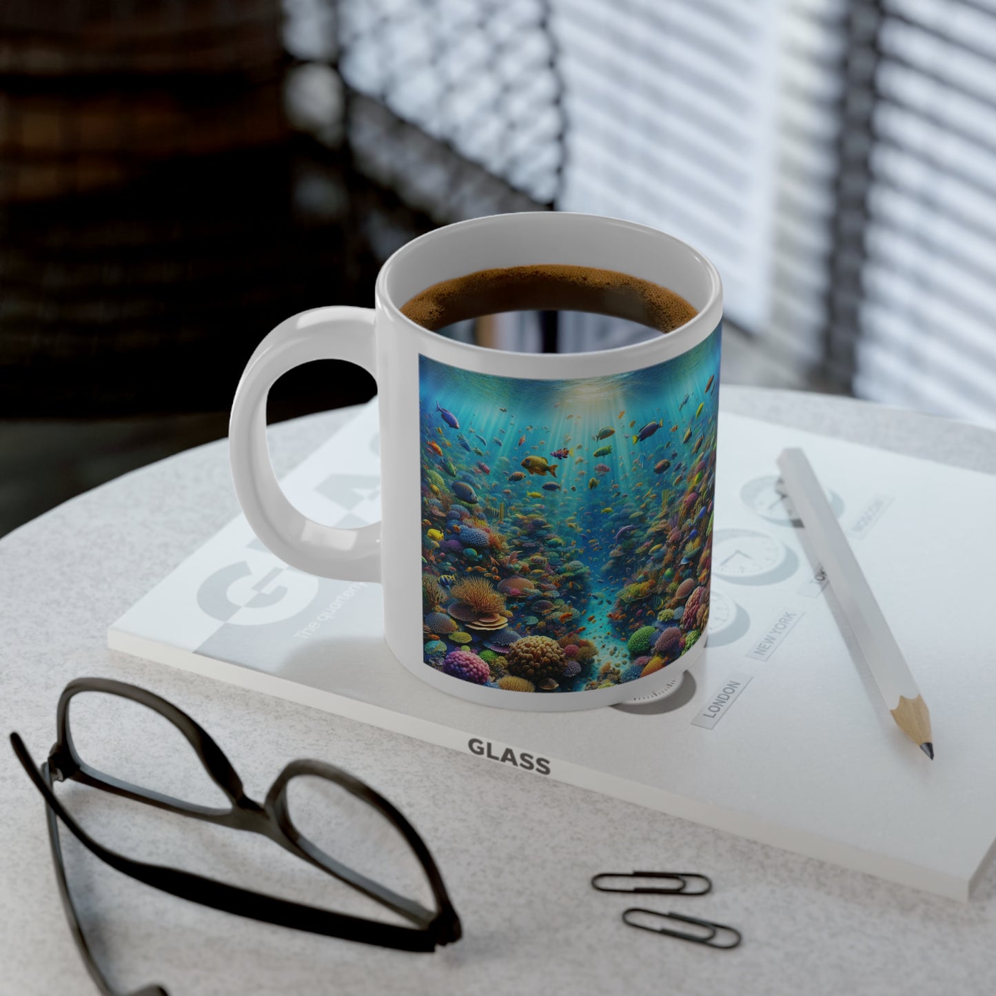 Jumbo Mug, 20oz, Vibrant Coral Reef | Tropical Coffee Cup