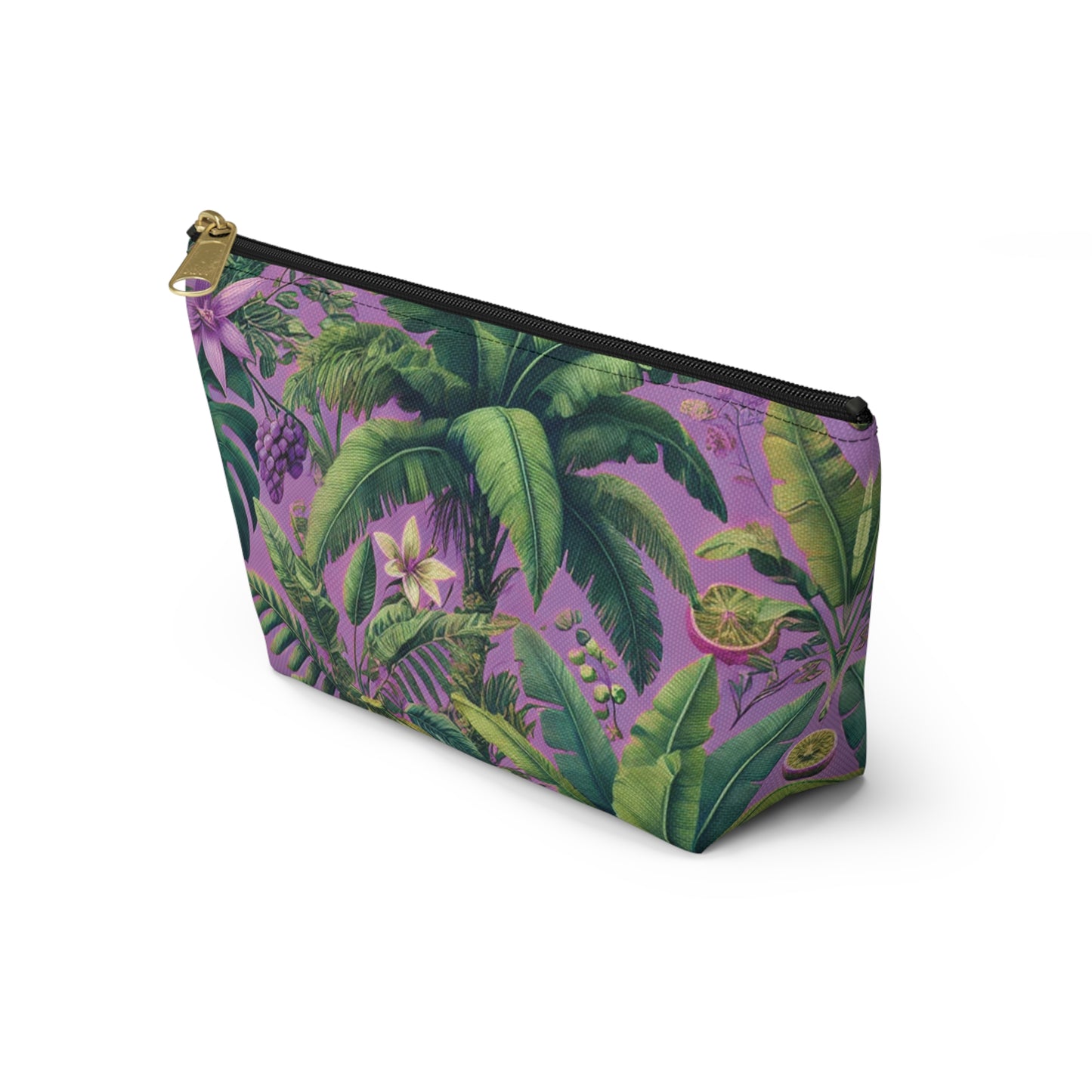 Tropical Accessory Pouch, 2 sizes | Makeup Bag | Perfect for Travel & Everyday Use / More Tropical Fruit, Deep Lilac