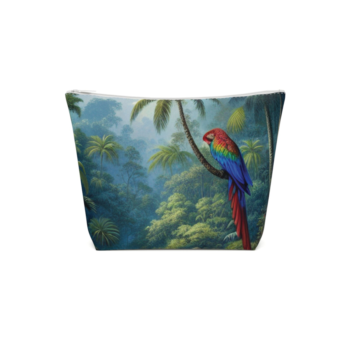 Tropical Cotton Cosmetic Bag, Makeup Pouch, 5 Sizes / Sleeping Beauty Parrot