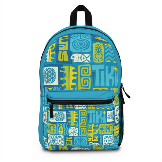 Tropical Backpack  / Tiki Poster Blue