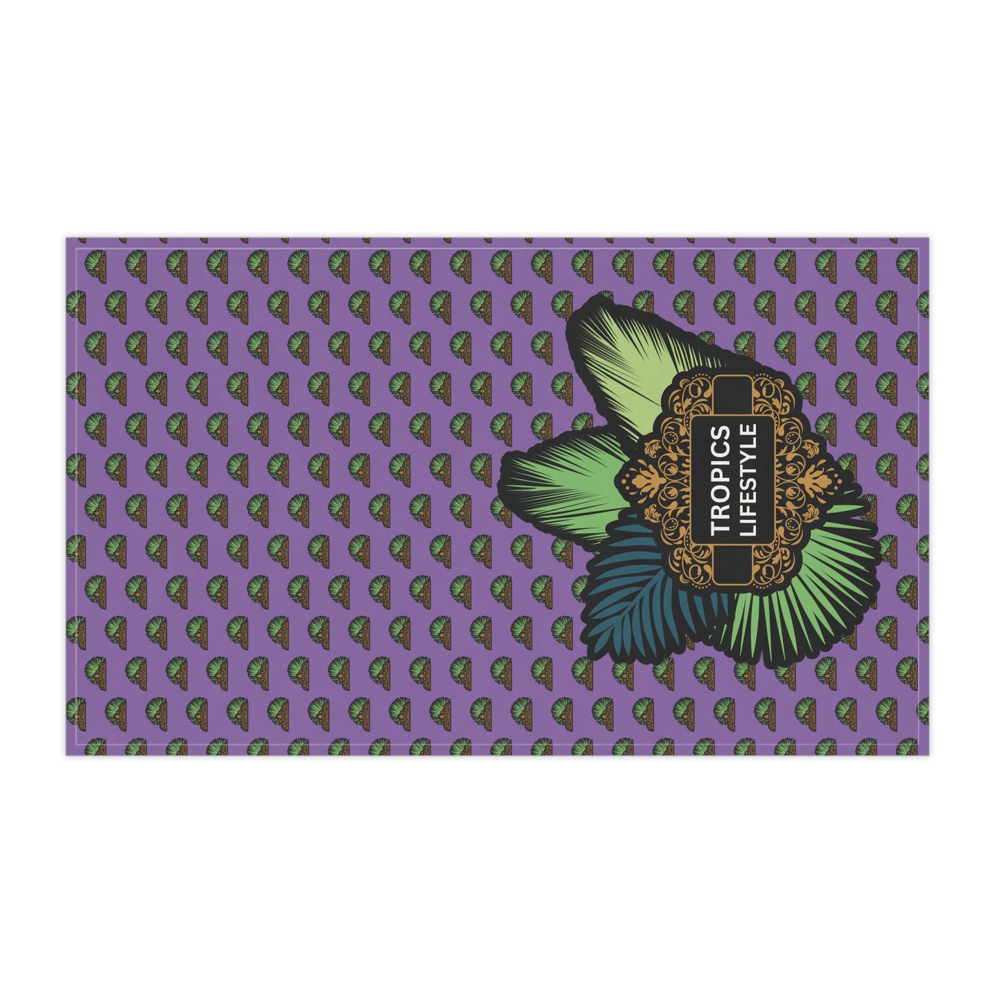 Tea Towels (cotton, poly), Tropics Lifestyle Deco Plant Logo, Micros Lt. Purple