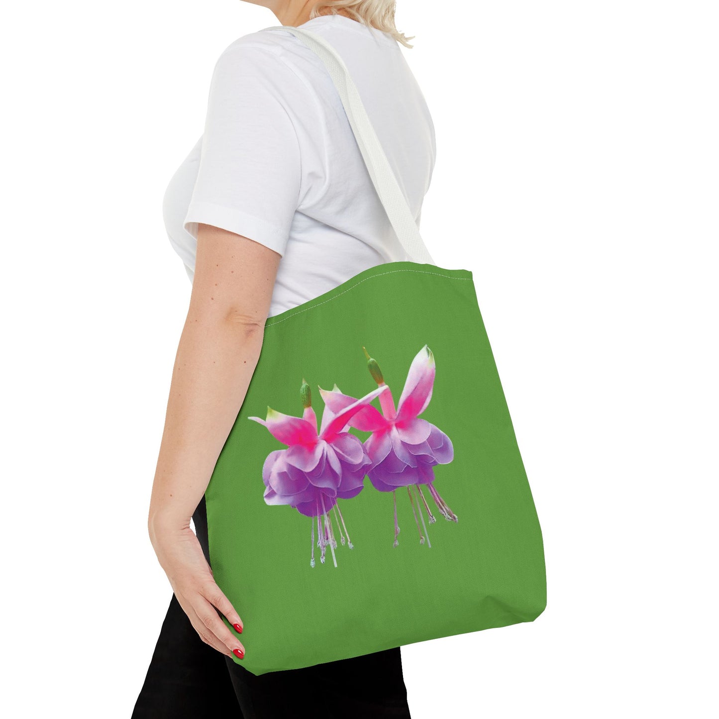 Tropical Real Two Fuchsias/Green Tote Bag - 3 Sizes