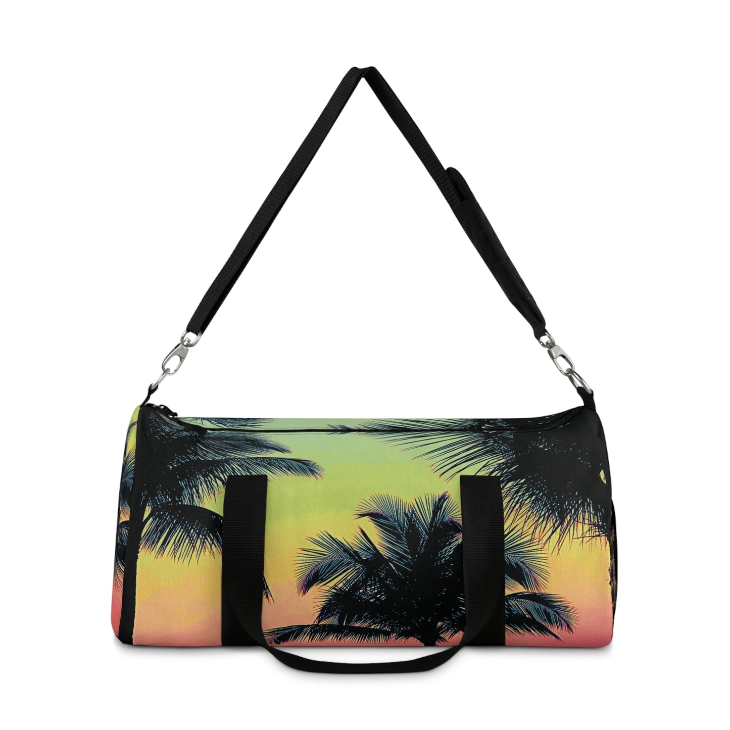 Tropical Duffel Bag - Perfect for Travel and Gym / Palm Glow, Sangria