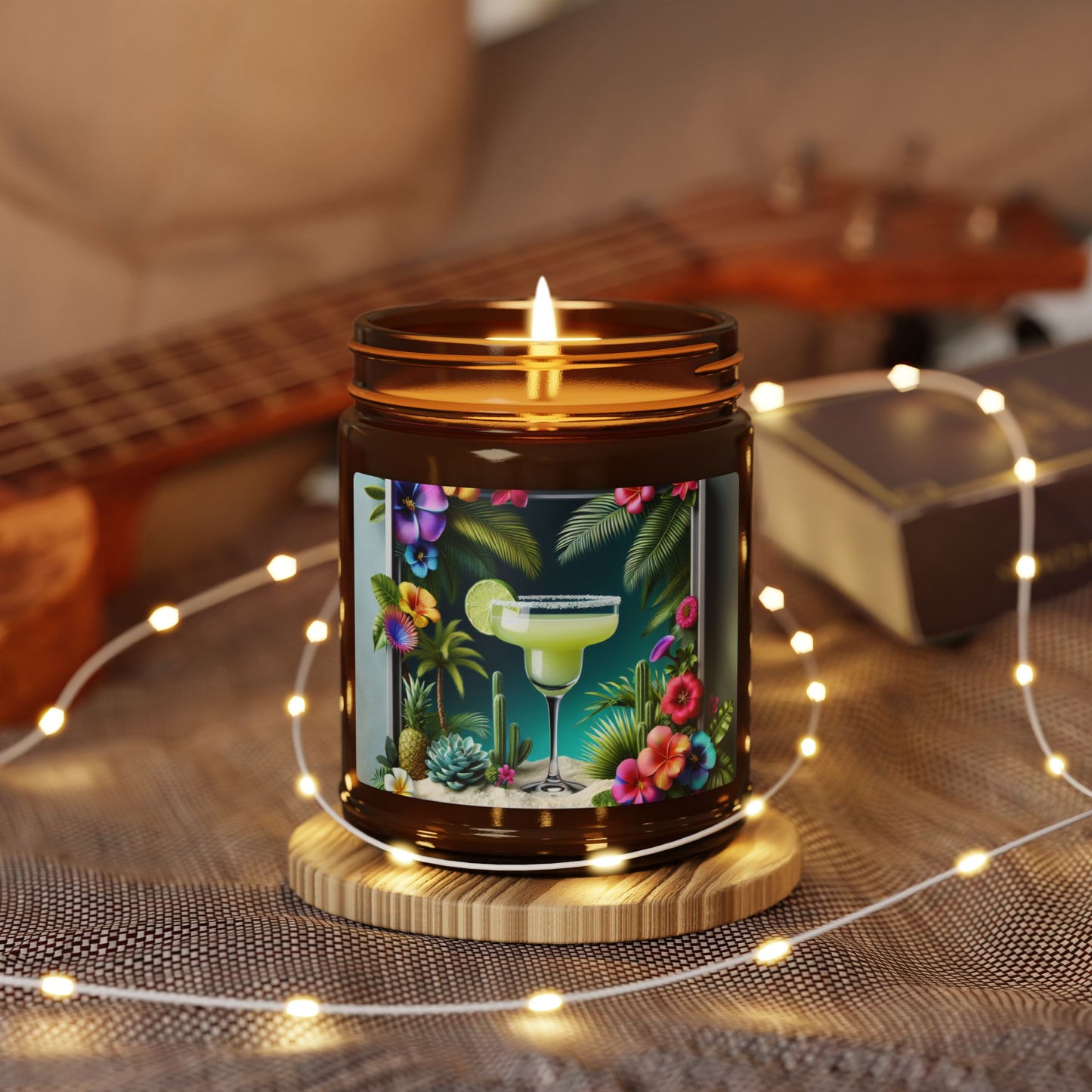 Soy Candle in Amber Jar - Multi-Size / Tropical Margarita