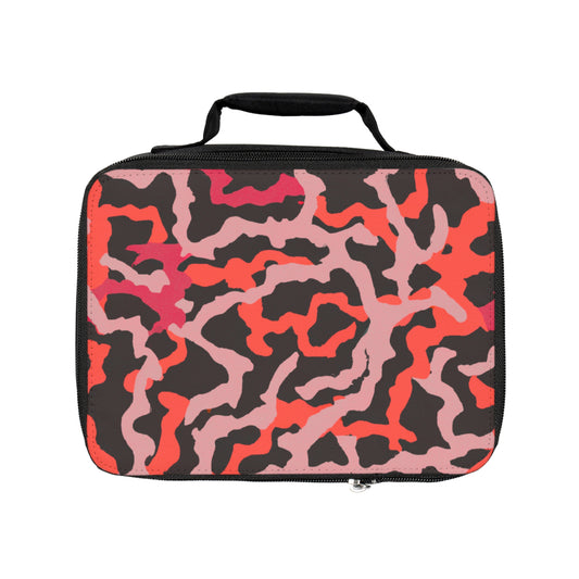 Coral Threads/Red Lunch Bag - Eco-Friendly Insulated Tote, Adult and Child Lunchbox / Perfect for Picnics, Beach Outings
