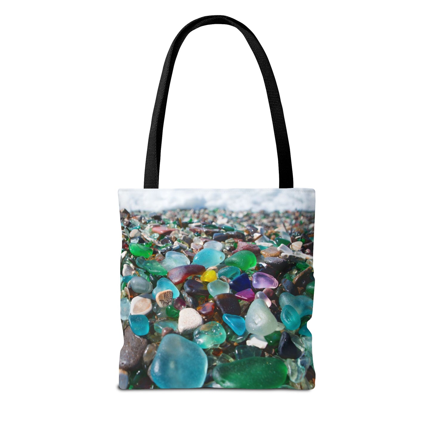 Beach Glass Tote Bag - Colorful Coastal Design, 3 Sizes