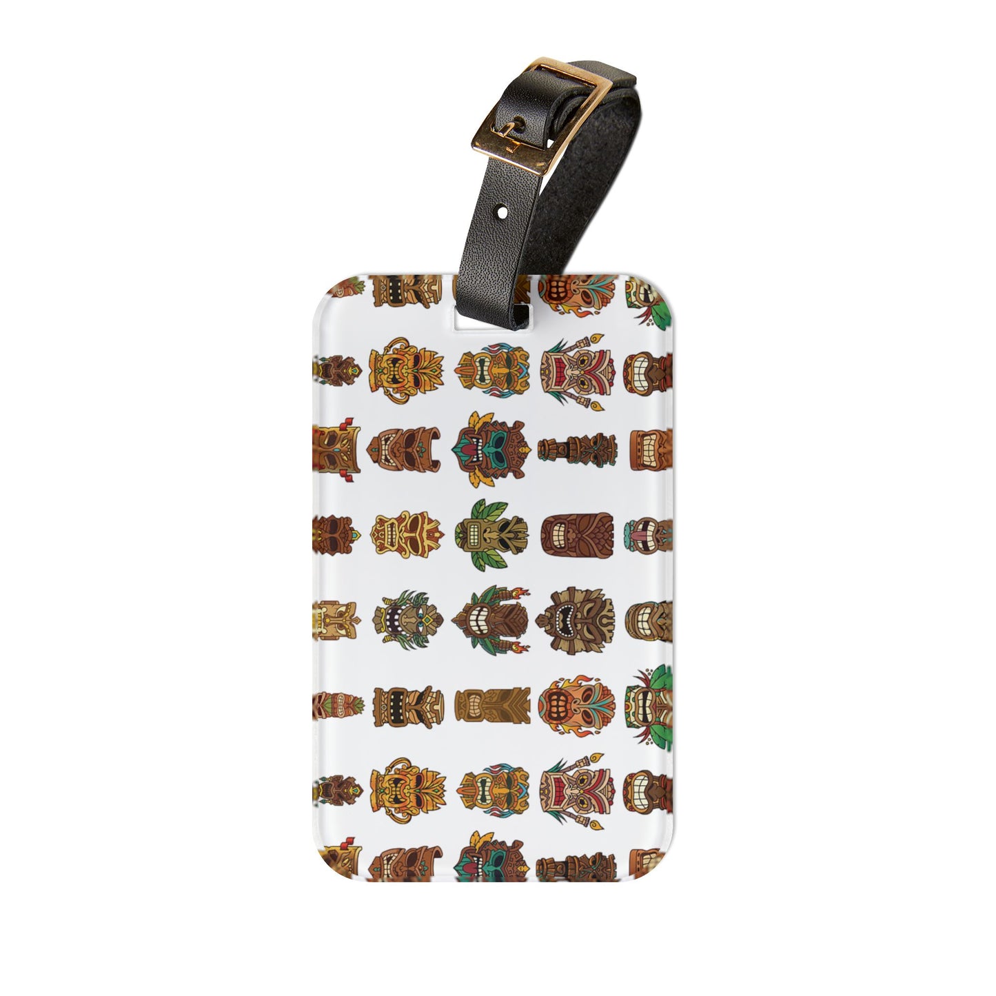 Luggage Tag - Tiny Tiki Dudes, White