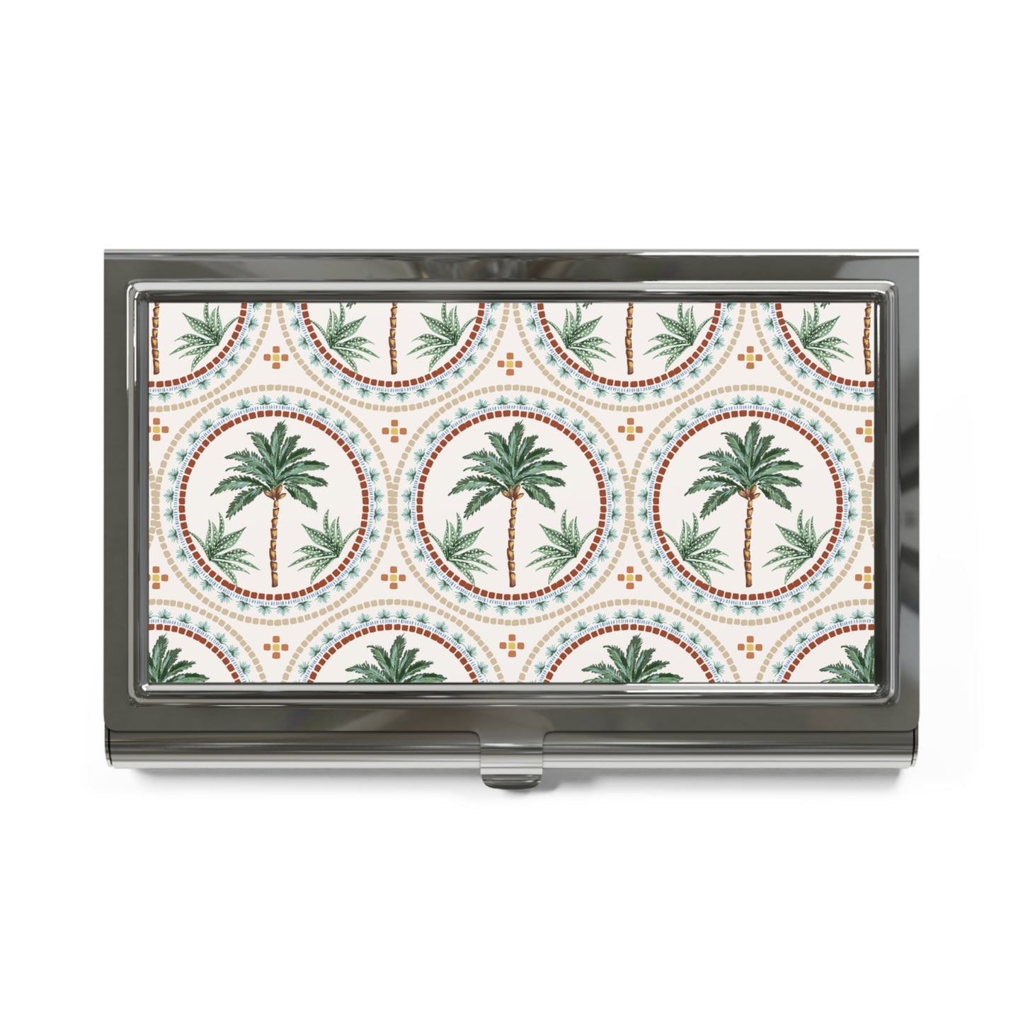 Business Card Holder - Mosaic Palm Tree