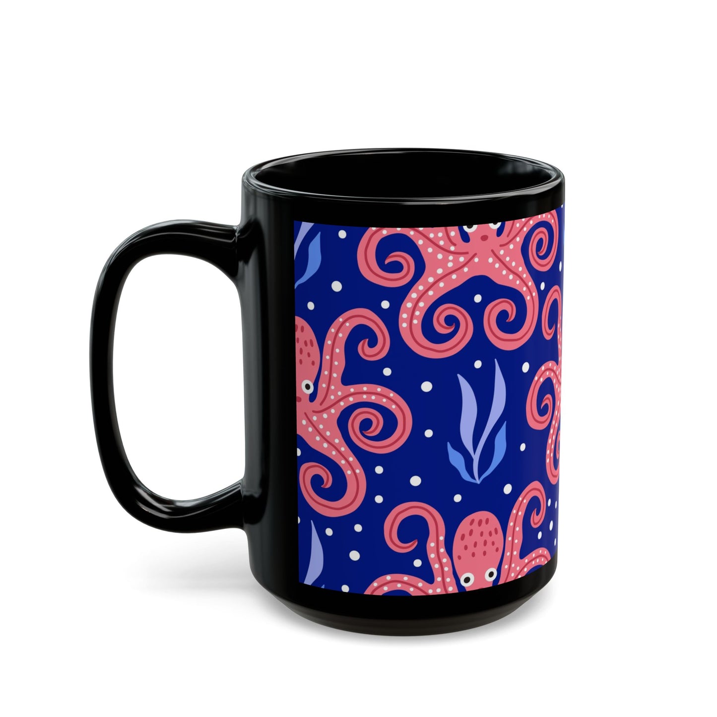 Tentacle Twist Octopus Black Coffee Mug