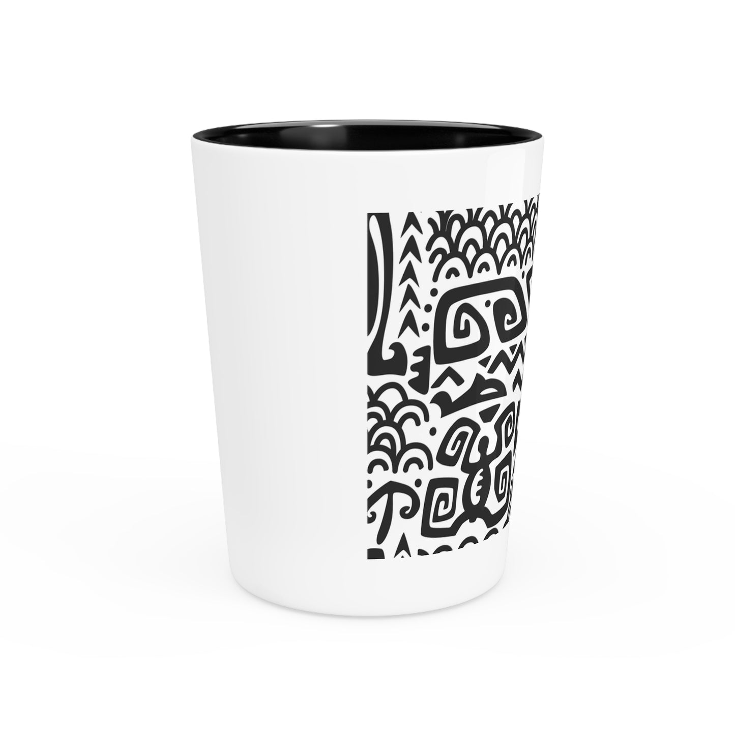 Ceramic Shot Glass - Tiki Aztec Black