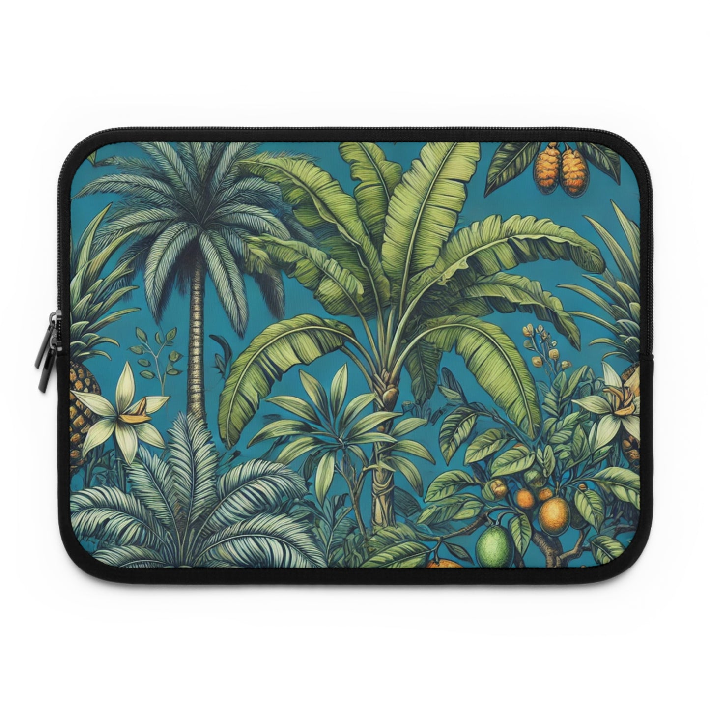 Tropical Laptop Sleeve, 5 Sizes - Perfect for Beach Lovers & Students / Tropical Fruit, Blue
