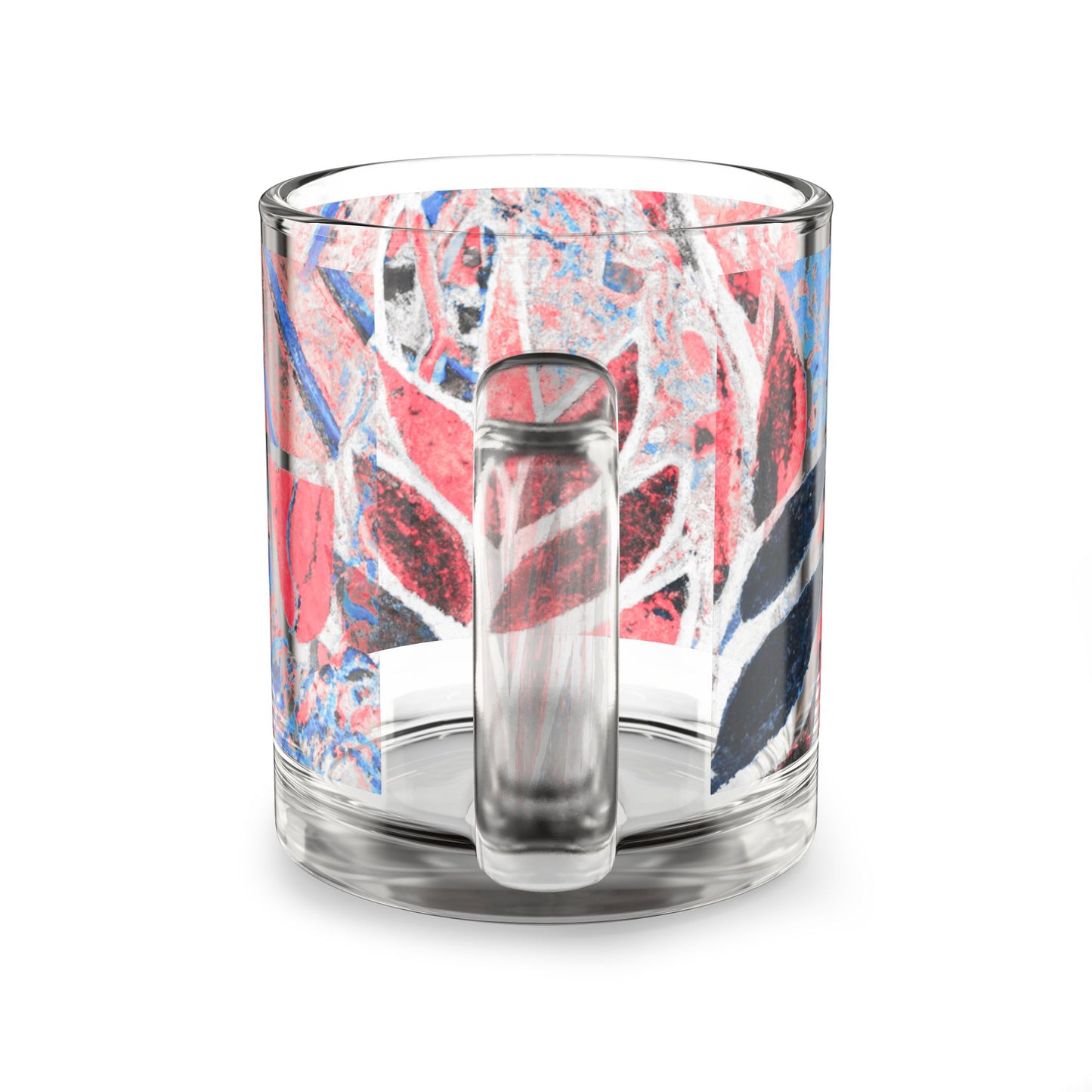 Tropical Glass Mug - 10oz Coffee Cup / Amazon Whimsy, Red