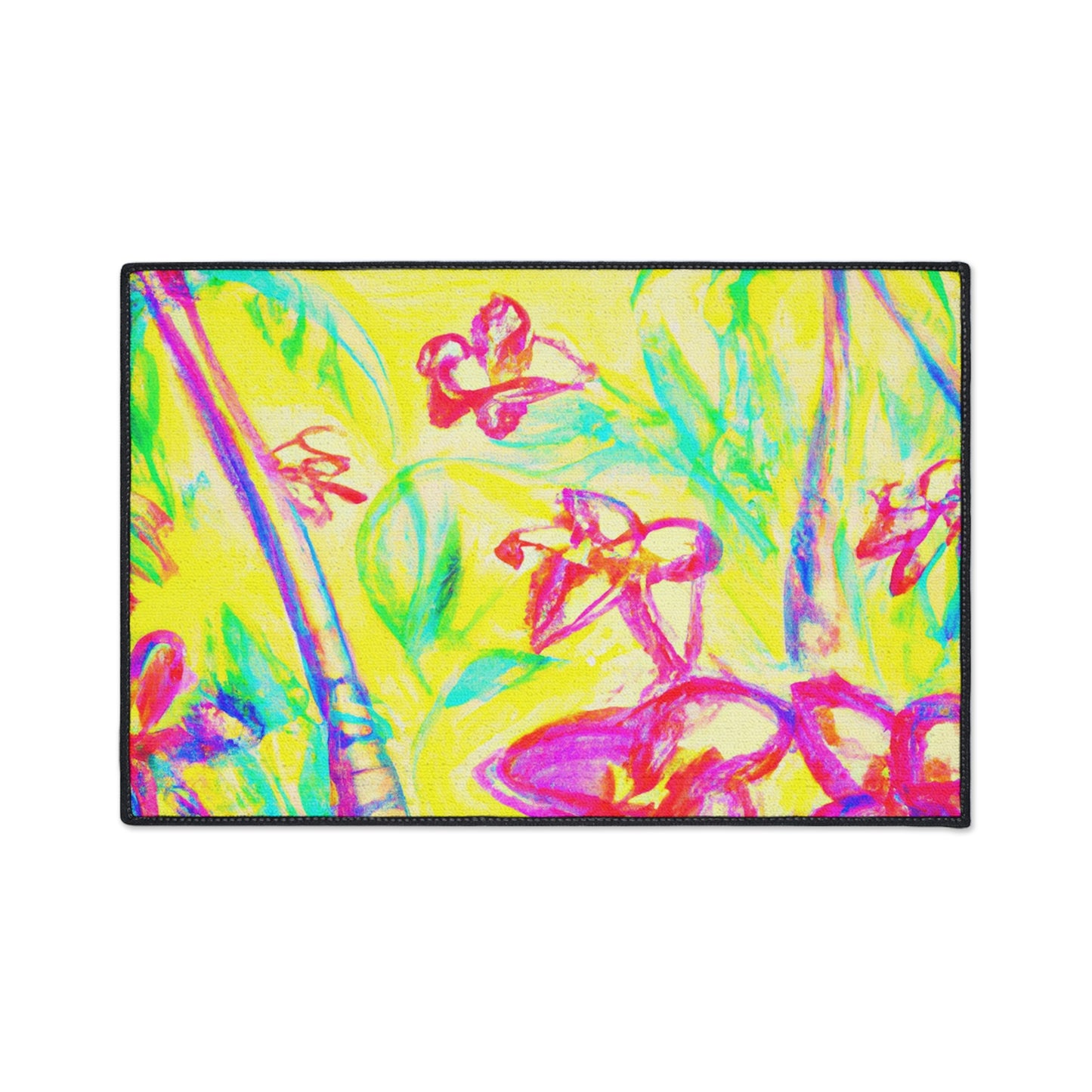 Heavy Duty Floor Mat, 5 Sizes – Tropical Area Rug for Home Décor / Tropical Doodles, Yellow