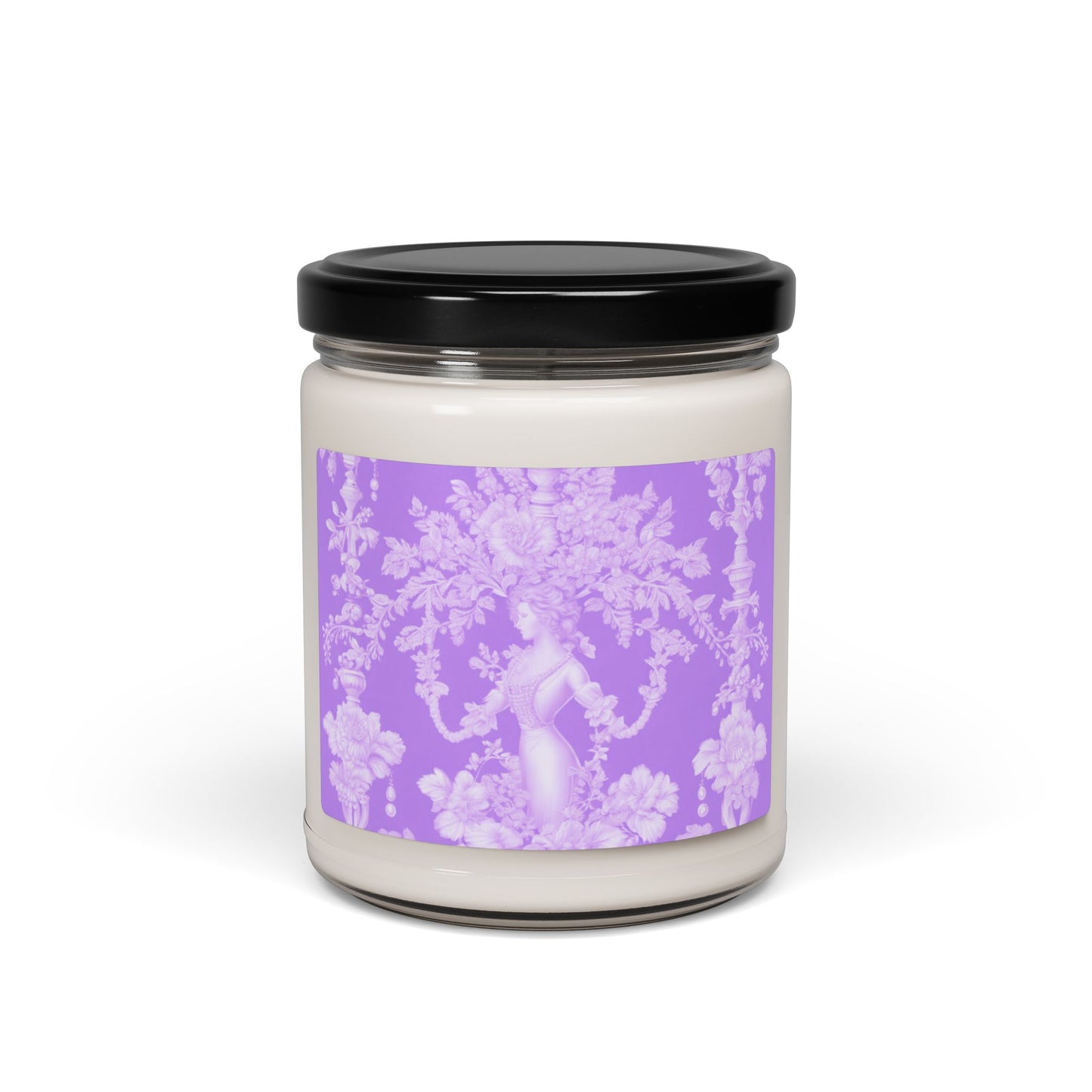 Scented Soy Candle, 9oz, Pearl Lady Toile, Purple