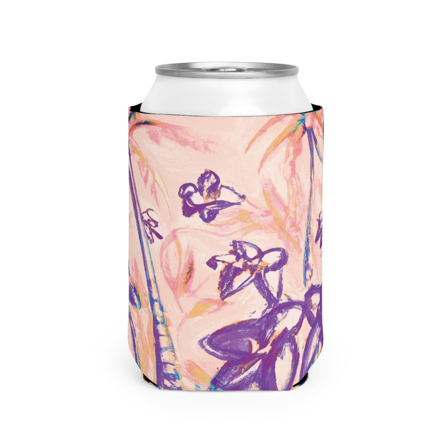 Tropical Doodles/Peach Can Cooler Sleeve - Perfect for Outdoor Picnics