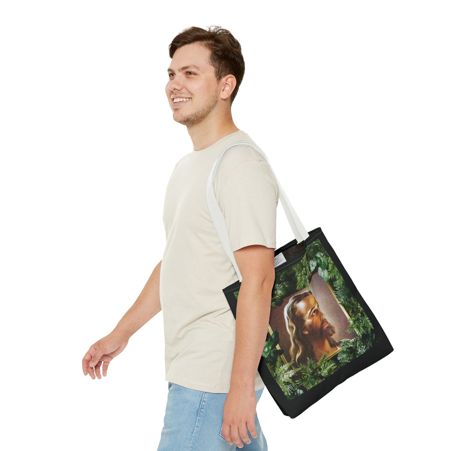 Religious Head of Christ Tropical Tote Bag - 3 Sizes