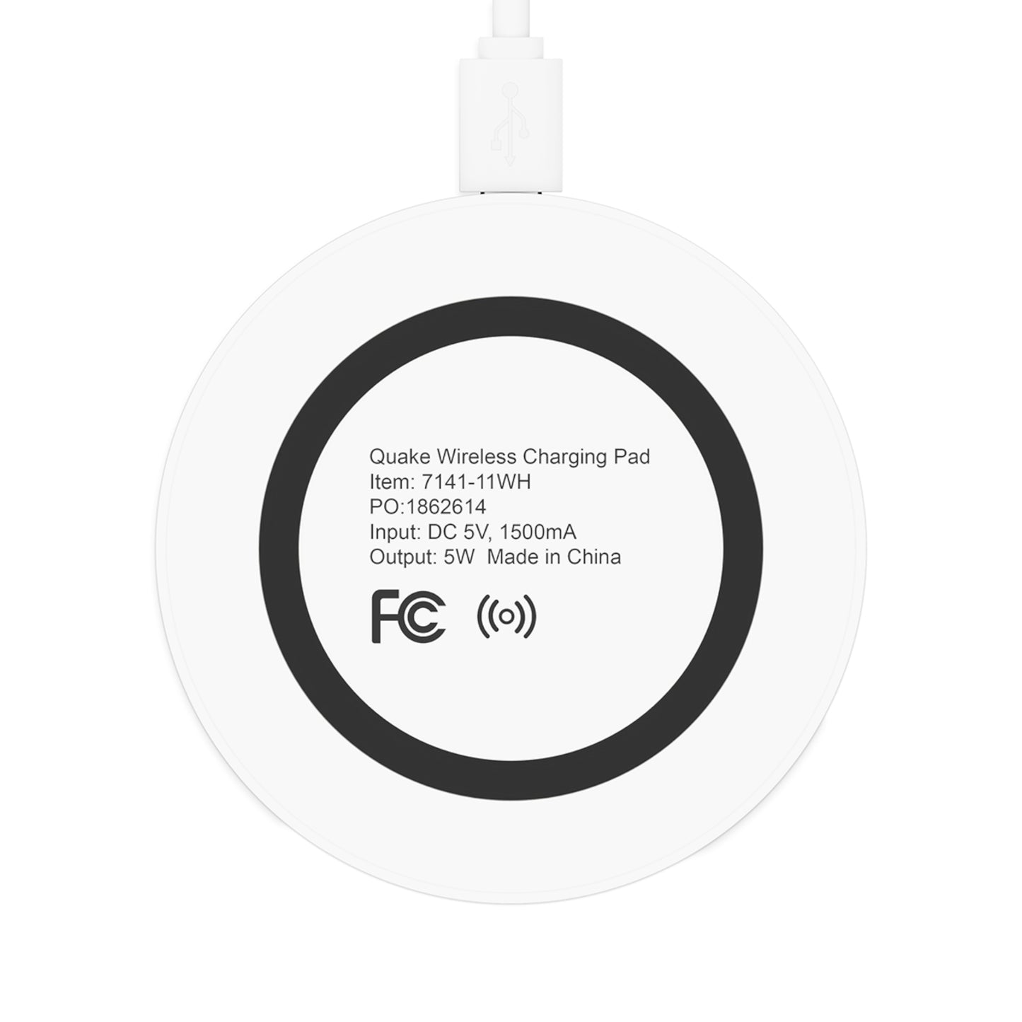 Quake Wireless Charging Pad - Tropical Toile #1, Soft Black