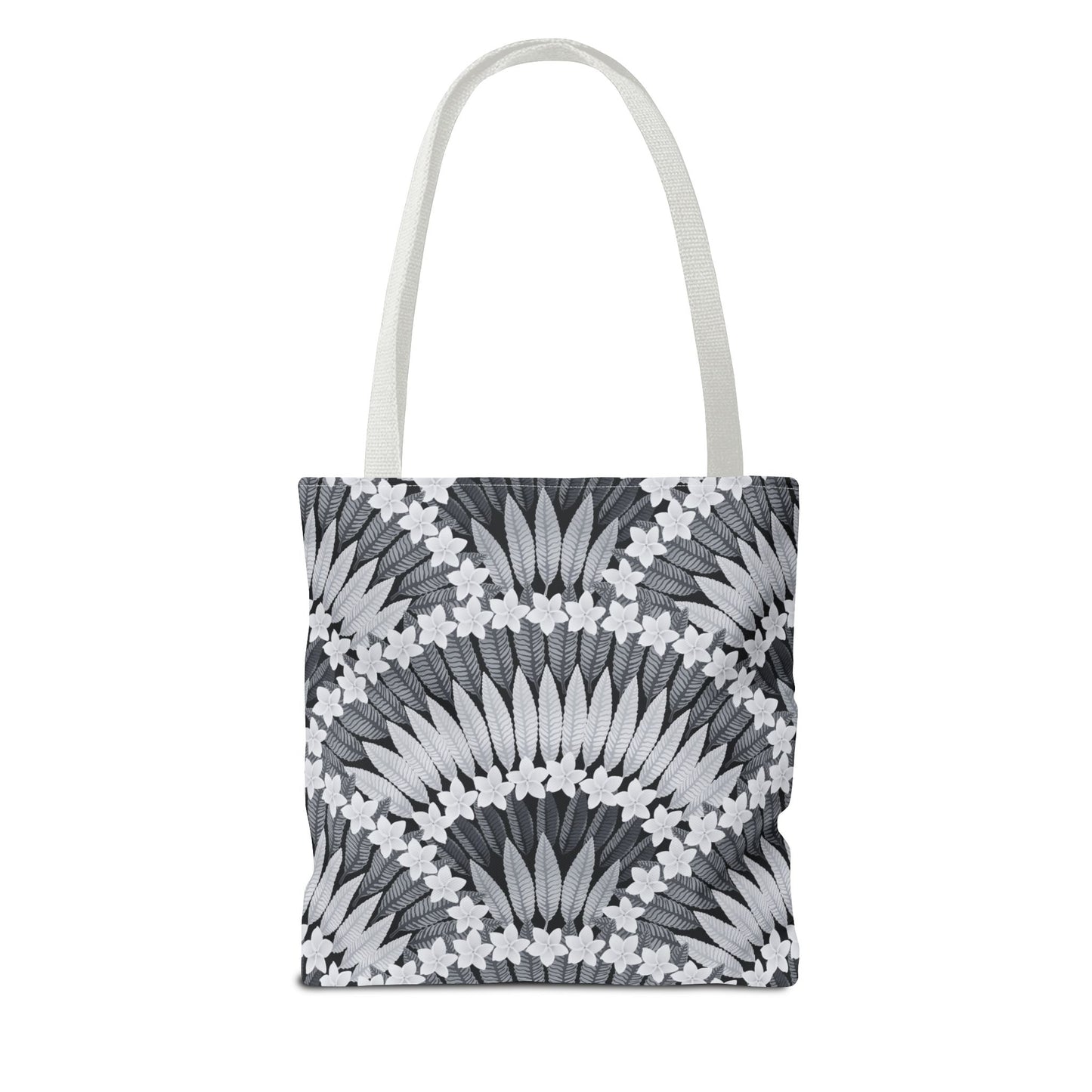 Plumeria and Palms BlackTote Bag - 3 Sizes