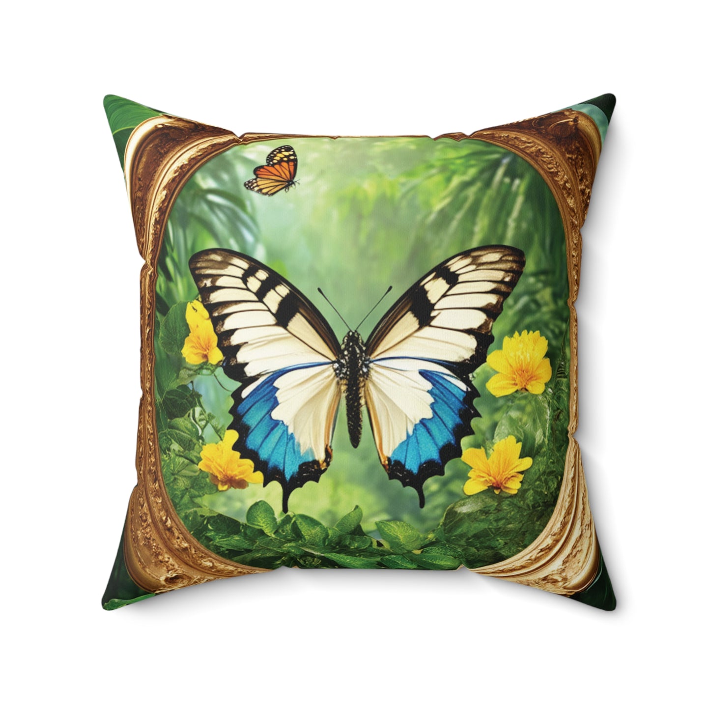 Decorative Pillow - Accent Cushion, 4 Sizes / Framed Swallowtail Butterfly
