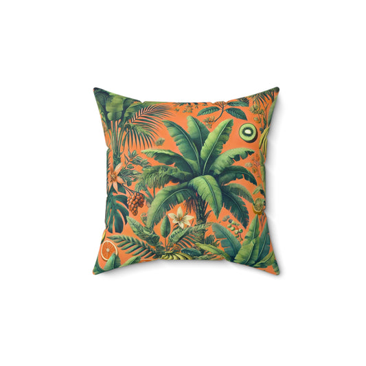 Tropical Pillow, 4 sizes - Colorful Spun Polyester Square Cushion / More Tropical Fruit, Orange