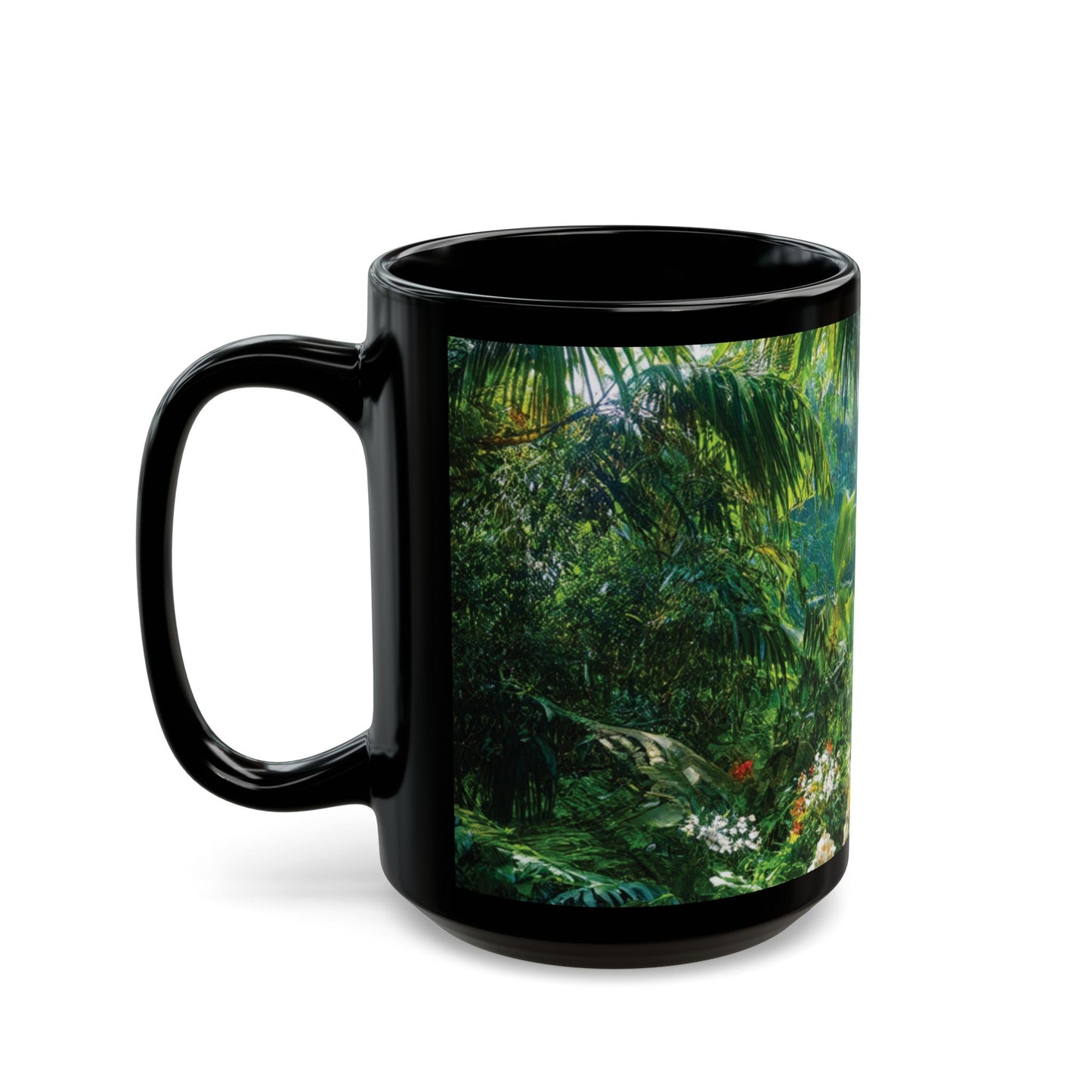 Black Coffee Mug - Rainforest Path