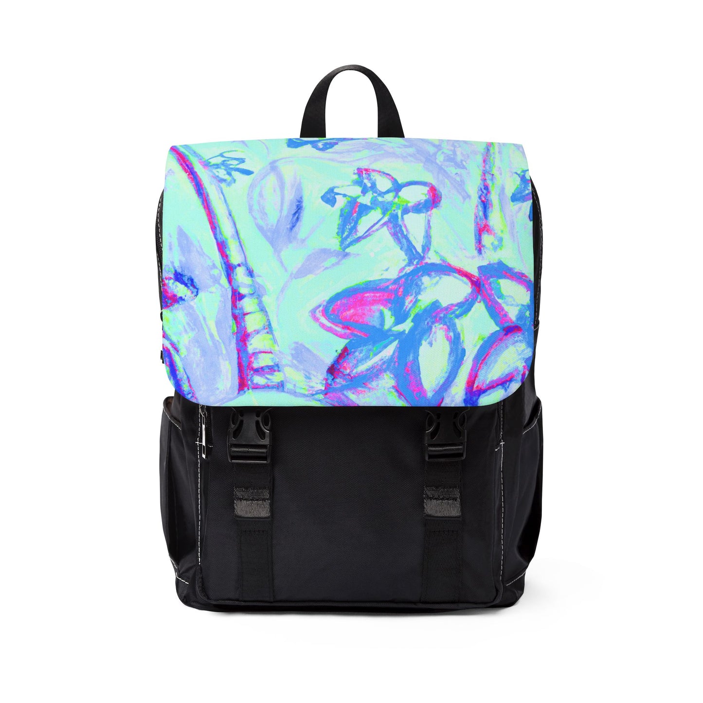 Tropical Doodles/Blue Casual Backpack - Perfect for Everyday Adventures