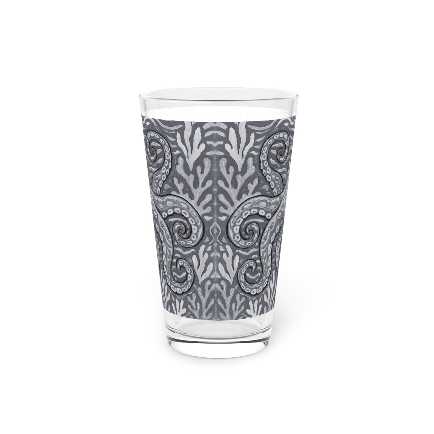 Pint Glass, 16oz - Octopus Kraken Joe, Noir