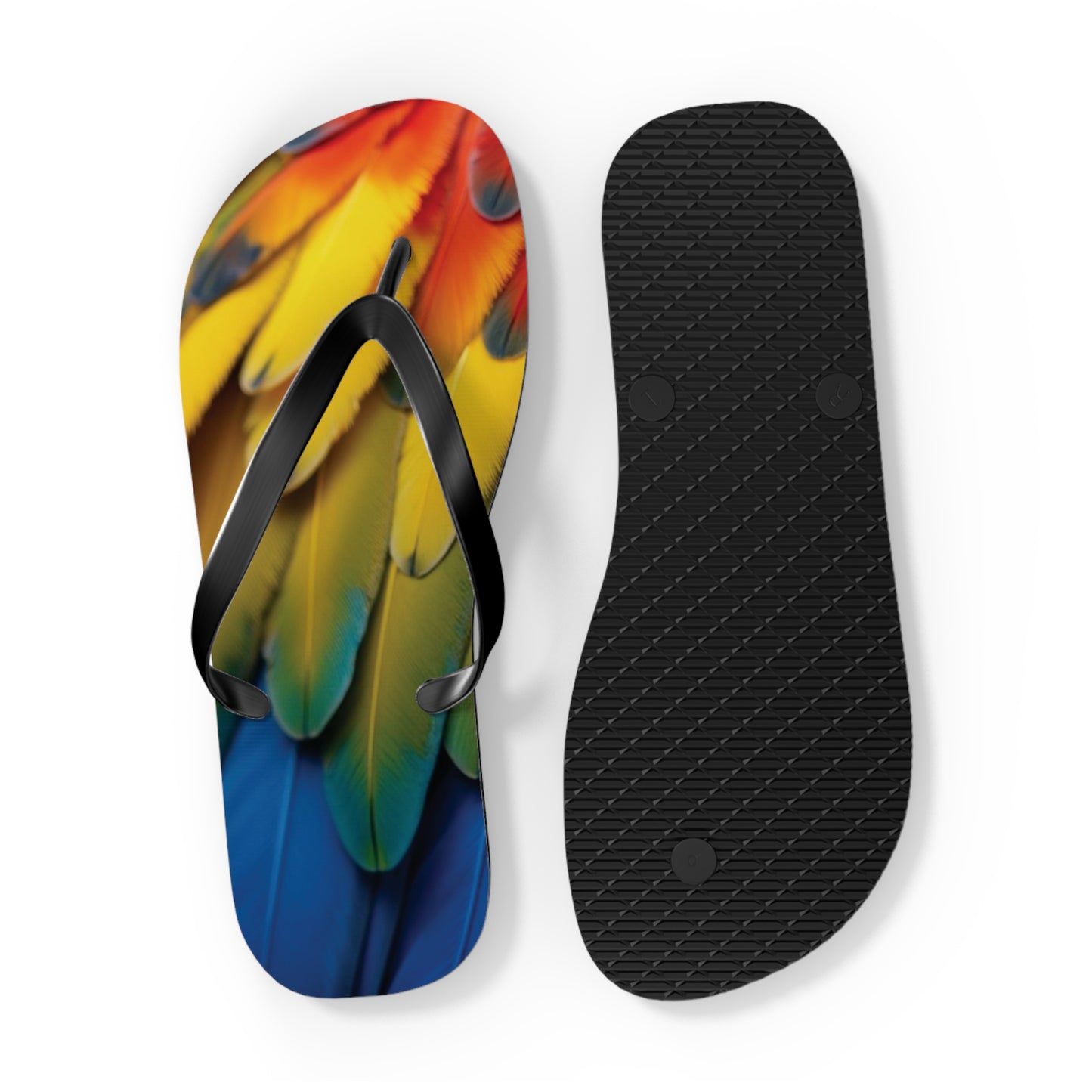 Flip Flops - Macaw Feathers