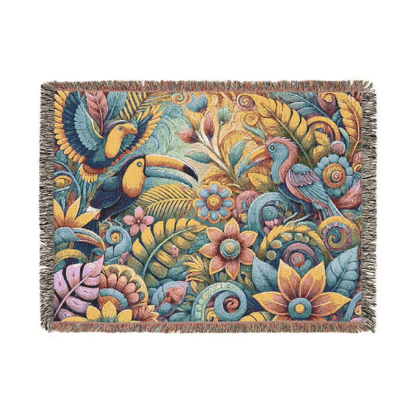 Woven Blanket, 3 Sizes - Tropical Home Decor / Rainforest Music